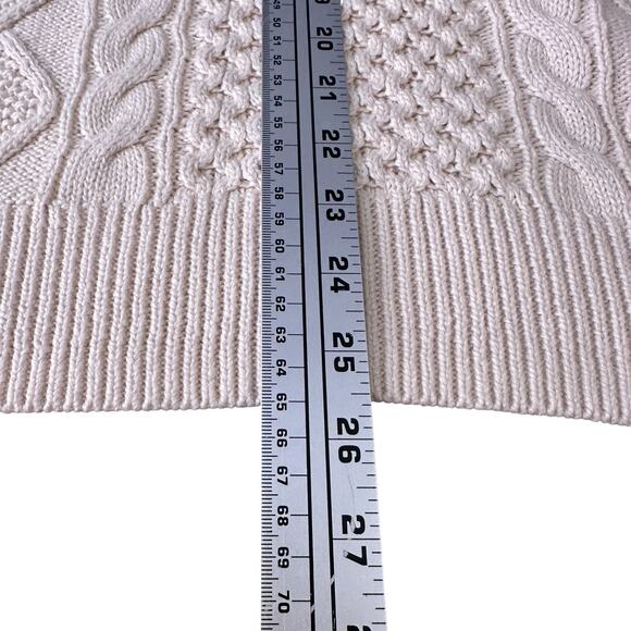 Polo Ralph Lauren Fisherman Sweater Men’s Medium Cream Ivory Chunky Cable Knit - Picture 10 of 10